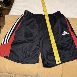 Adidas Men's Black Shorts with Red Accents
